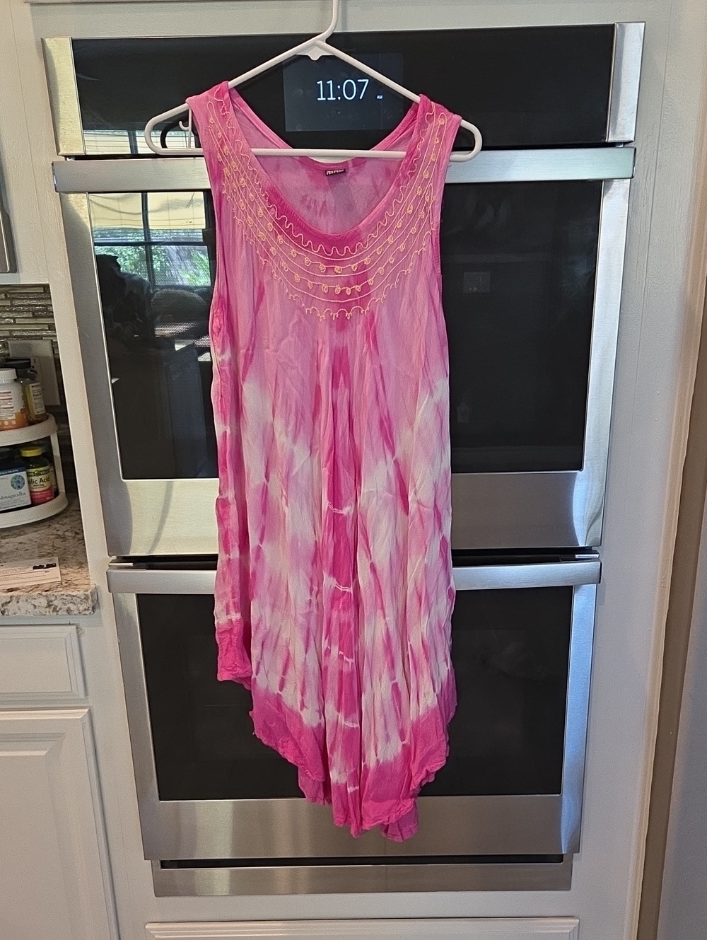 Pink Tie Dye Summer Dress/coverup